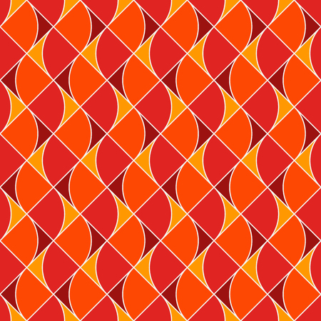 Seamless surface pattern with fire symbols. Contemporary print with repeated spurts of flame. Abstract ornamental background with geometric figures.Digital paper, textile print, page fill. Vector artのイラスト素材