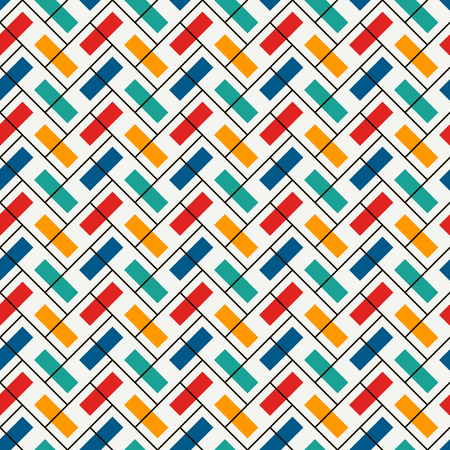 Herringbone wallpaper. Abstract parquet background. Seamless surface pattern with repeated rectangular tiles. Classic geometric ornament. Digital paper, textile print, page fill. Vector artのイラスト素材