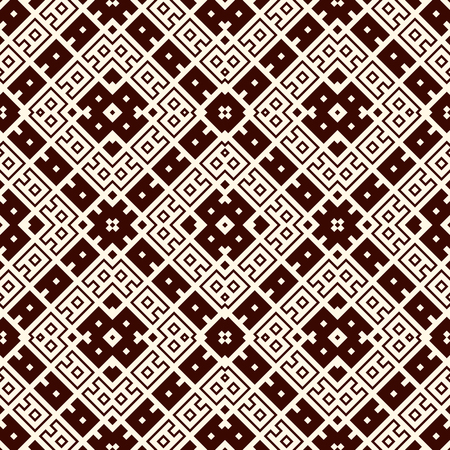 Seamless surface pattern design with ethnic ornament. Embroidery motif. Ancient ornamental wallpaper. Repeated geometric forms. Digital paper, textile print, page fill. Vector artのイラスト素材