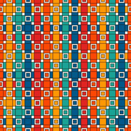 Repeated overcrossing rectangular blocks abstract background. Bricks motif. Contemporary seamless...