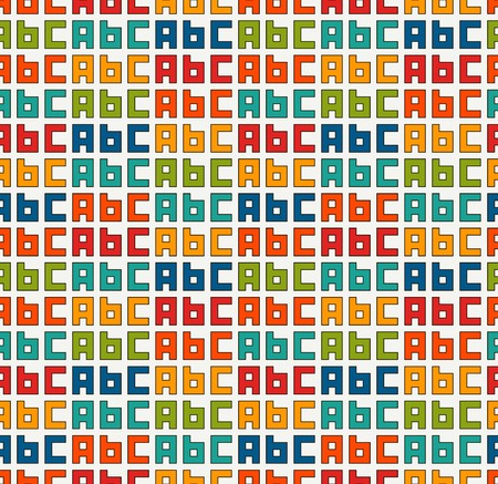A Seamless pattern with english A, B, C letters. Colorful pattern with font characters for children.のイラスト素材