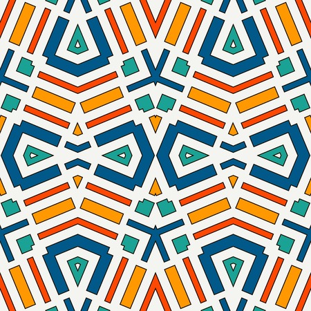 Seamless pattern with symmetric geometric ornament Vector illustrationのイラスト素材