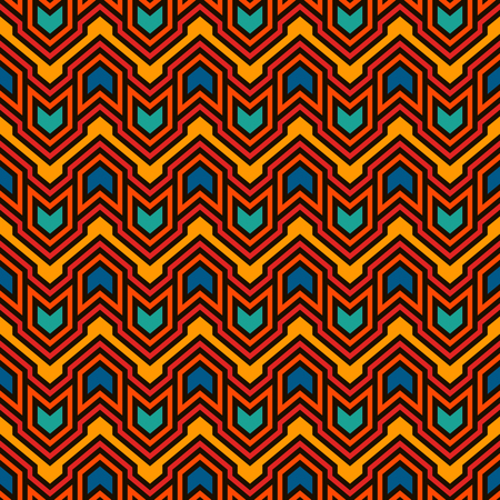 Seamless pattern with arrows and pointers. Repeated chevrons wallpaper. Tribal and ethnic motif. Native americans ornamental abstract background. Boho chic digital paper, textile print. Vector artのイラスト素材