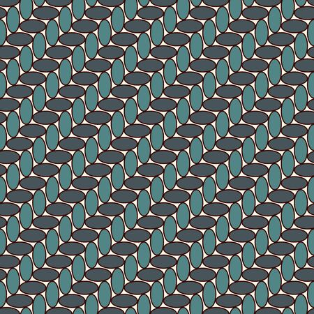 Knitted texture. Seamless surface pattern with abstract ears of wheat. Diagonal braids motif. Repeated mini ovals wallpaper. Simple minimalist geometric background. Vector digital paper, textile printのイラスト素材