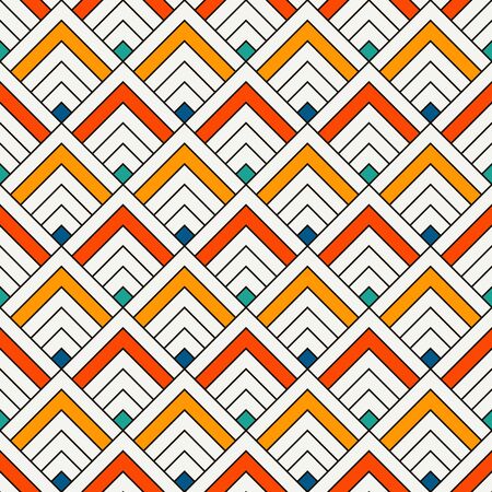 Repeated chevrons abstract wallpaper. Asian traditional ornament with scallops. Mountain stamp motif. Seamless surface pattern with scales. Modern japanese style digital paper, textile print. Vectorのイラスト素材