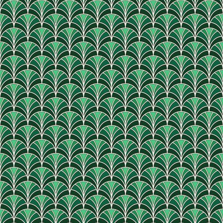 Fish scale wallpaper. Asian traditional ornament with repeated scallops. Hand fan motif. Seamless surface pattern with palm leaf. Oriental digital paper, textile print, page fill. Vector artのイラスト素材