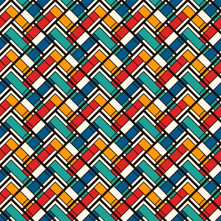 Herringbone wallpaper. Abstract parquet background. Seamless surface pattern with repeated rectangular tiles. Geometric ornament with zig zag stripe. Bright digital paper, textile print. Vector artのイラスト素材