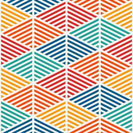 Seamless pattern with hatched diamonds. Scale wallpaper. Rhombuses and lozenges motif. Repeated geometric figures abstract background. Modern style digital paper, textile print, page fill. Vector artのイラスト素材