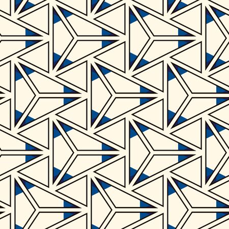 Contemporary geometric pattern. Repeated triangles motif. Seamless surface design. Modern abstract background. Geo ornament wallpaper. Ornamental digital paper, textile print. Vector illustrationのイラスト素材