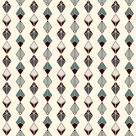 Hanging garland background. Crystal pendant motif. Ethnic and tribal seamless pattern with lozenges and diamonds. Ornamental abstract wallpaper. Digital paper, textile print, page fill. Vector artのイラスト素材