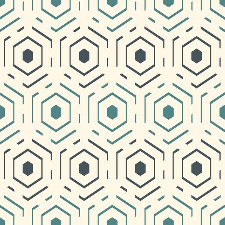 Contemporary honeycomb geometric pattern. Repeated hexagons ornament. Modern mosaic background. Seamless surface abstract design. Geo wallpaper. Digital paper, textile print. Vector artのイラスト素材