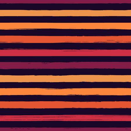 Brush strokes seamless pattern. Freehand horizontal stripes print. Repeated rough edge ink lines background. Simple classic geometric motif. Trendy grunge design. Vector abstract modern wallpaperのイラスト素材
