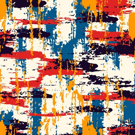 Abstract expressionism style seamless pattern. Hand drawn drips, paint smears surface print. Freehand artistic texture background. Handdrawn artistic design wallpaper. Vector modern abstract artのイラスト素材