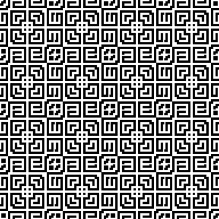 Tribal ornament. Ethnic wallpaper. Ancient mosaic. Embroidery background. Ethnical folk image. Tribe motif. Digital paper, web design, textile print, backdrop. Seamless abstract art. Vector artwork.のイラスト素材