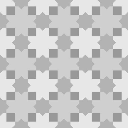 Seamless surface pattern design with Moroccan stars and crosses tiles ornament. Oriental traditional ornamentation with repeated geometric shapes. Ancient mosaic wallpaper. Ethnic motif. Digital paperのイラスト素材