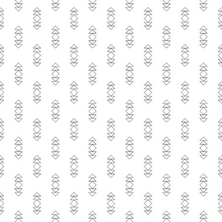 Minimalist abstract background. Simple modern print with arrows. Seamless surface pattern design with geometric figures. Ethnic and tribal motif. Digital paper, textile print, page fill. Vector art.のイラスト素材