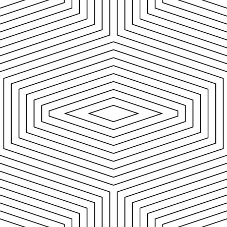Repeated black figures background. Seamless surface pattern design with elongated hexagons and rhombuses. Mosaic tiles motif. Repeated polygons tessellation background. Ethnic wallpaper. Digital paperのイラスト素材