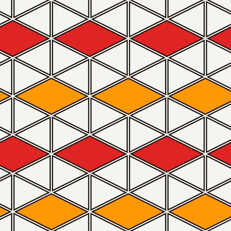 Contemporary geometric pattern. Repeated diamond, lines ornament. Modern geo abstract background. Linear seamless surface design. Minimalist wallpaper. Grid digital paper, textile print. Vector.のイラスト素材