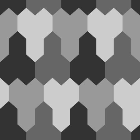 Repeated light and dark grey puzzle background. Seamless surface pattern design with mosaic...