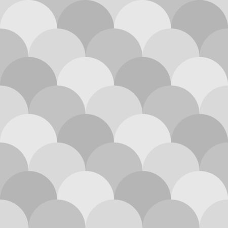 Japan traditional ethnic embroidery ornament with repeated scallops. Fish scale. Repeat scallop background. Seamless surface pattern design with scales. Ancient japanese sashiko uroko motif. Squama.のイラスト素材