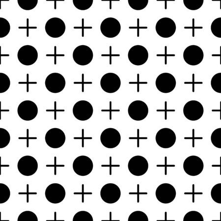Crosses, circles seamless pattern. Geometrical print. Cross, circular shapes ornament. Ethnic wallpaper. Folk background. Tribal backdrop. Vector artwork. Digital paper, textile print, abstract imageのイラスト素材
