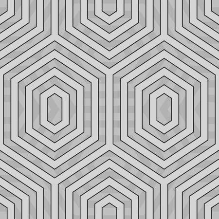 Repeated color figures on grey background. Honeycomb motif. Seamless surface pattern design with hexagons and diamonds. Repeated polygons tessellation background. Ethnic wallpaper. Digital paper art.のイラスト素材