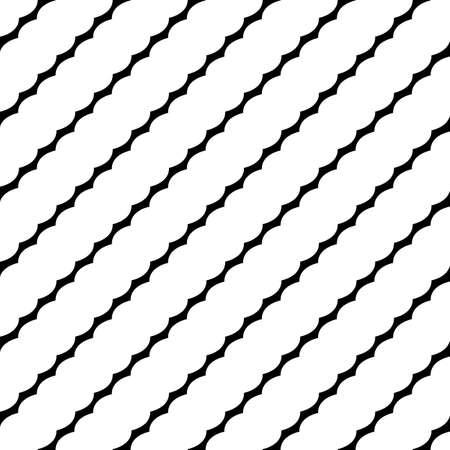 Seamless diagonal lines pattern. Wavy stripes wallpaper. Linear background. Zigzag motif. Repeated line ornament. Digital paper for textile print, web designing, page fill. Vector art illustration.のイラスト素材