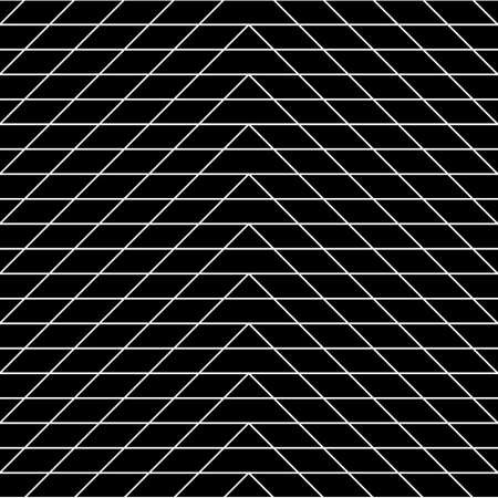 Seamless surface pattern design with interlocking polygons ornament. Black parallelogram and triangles tessellation on white background. Checkered wallpaper. Mosaic motif. Digital paper, textile printのイラスト素材