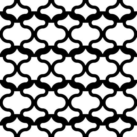Seamless pattern with paseo ornament. Oriental traditional ornamentation with repeated rounded shapes. Window tracery wallpaper.のイラスト素材