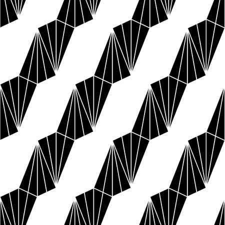 Seamless pattern with triangle shapes. Triangles background. Image with repeated triangular figures. Modern japanese motif. Grid wallpaper. Tiles illustration. Digital paper for print. Vector art.のイラスト素材