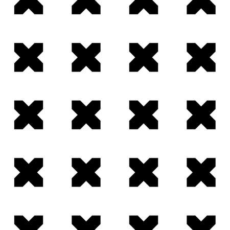 Seamless surface pattern design with crosses. Cross shapes wallpaper. Repeated figures background. Mosaic motif. Tiles image. Digital paper for page fills, web designing, textile print. Vector art.のイラスト素材