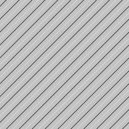 Diagonal thin white and black lines abstract on gray background. Seamless surface pattern design with linear ornament. Angled straight stripes motif. Slanted pinstripe. Striped digital paper. Vector.のイラスト素材