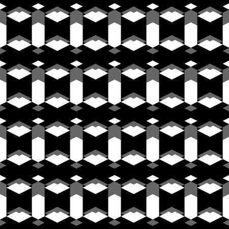 Seamless pattern. Pickets, rhombuses, figures vector. Ethnic ornament. Mosaics background. Geometric motif. Folk image. Simple shapes backdrop. Tribal wallpaper. Digital paper, textile printのイラスト素材