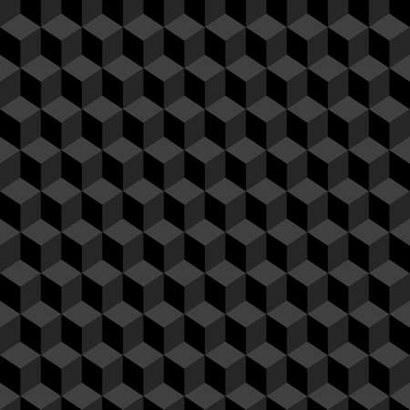 Repeated color cubes background. Geometric shapes wallpaper. Seamless surface pattern design with polygons. Cubic motif. Digital paper with dices for page fills, web designing, textile print. Vector.のイラスト素材