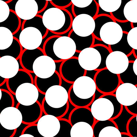 Circles, rings pattern. Circular figures seamless ornament. Geometric motif. Rounds background. Circle, ring shapes ornate. Digital paper, textile print, web design, abstract wallpaper. Vector art.のイラスト素材