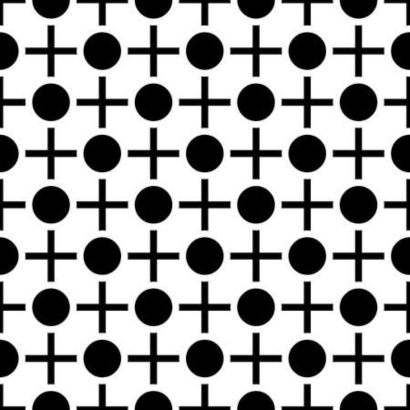 Crosses, circles pattern. Ethnic background. Cross, circle shapes seamless ornate. Geometric ornament. Tribal wallpaper. Folk image. Tribe motif. Digital paper, web design, textile print. Vector artのイラスト素材