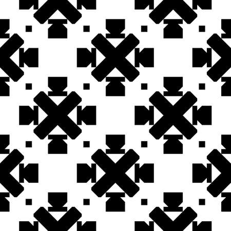 Ethnic motif. Mosaics backdrop. Seamless pattern. Folk ornament.Crosses, squares, figures background. Tribal vector. Mosaics backdrop. Digital paper, web design, textile print, abstract wallpaper.のイラスト素材
