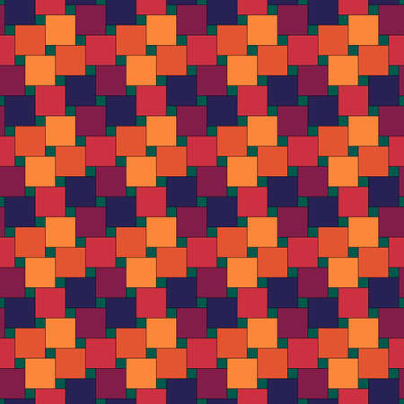 Seamless pattern. Pythagorean tiling. Squares tessellation. Repeated color checks ornament. Square,...