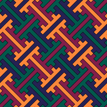 Seamless pattern. Chinese Sayagata backdrop. Repeated interlocking figures vector. China ornament. Traditional tiles image. Digital paper. Ancient ethnic mosaic motif. Ethnical ornate. Textile printのイラスト素材