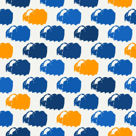 Brushstrokes motif geometric print. Paint brush smears seamless pattern. Freehand grunge design...