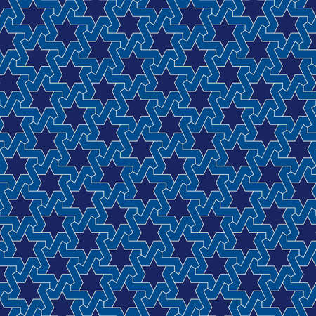 Oriental ancient mosaic pattern. Ethnic ornament. Repeated geometric figures, stars motif. Seamless surface design. Ornamental wallpaper. Geo abstract background. Digital paper, textile print. Vectorのイラスト素材