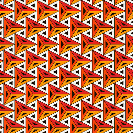 Contemporary geometric pattern. Repeated triangles ornament. Modern abstract background. Seamless surface design. Geo wallpaper. Digital paper, textile print. Vector illustrationのイラスト素材