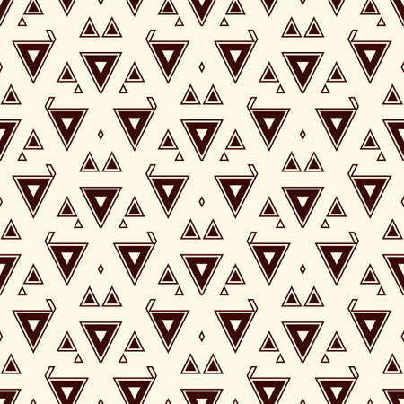Ethnic, tribal seamless surface pattern. Native americans style background. Repeated geometric figures motif. Contemporary abstract wallpaper. Boho chic digital paper, textile print. Vector artのイラスト素材
