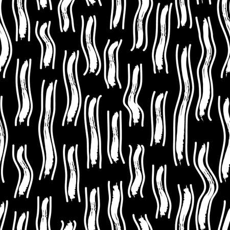 Brushstrokes motif geometric print. Paint brush smears seamless pattern. Freehand grunge design background. Trendy handdrawn modern simple geo ornament. Artistic hand drawn minimal abstract wallpaperのイラスト素材