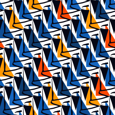 Geometric ornament. Seamless pattern. abstract backdrop. Triangle wallpaper. geometric background. Ethnic motif. Mosaic ornate. digital paper. Textile print. web design. vector artworkのイラスト素材