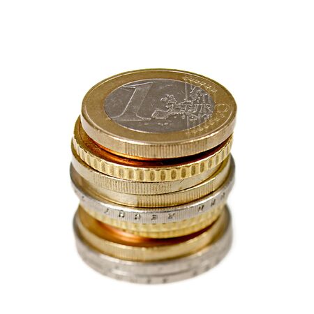 Stack of Euro coinsの写真素材