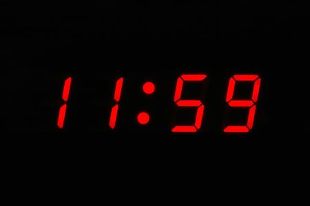 Almost Twelve O'clock - digital clock displaying 11 59 の写真素材