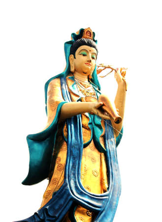 Kuan Yin on white backgroundの写真素材