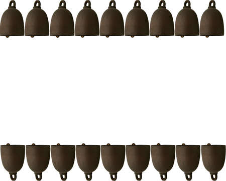 the thai bells at temple in thailand on isolatedの写真素材