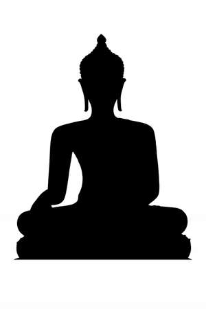 Silhouette Thai Buddhaの写真素材